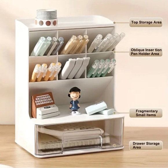 Mini White Desk Organizer - Picture 3 of 3